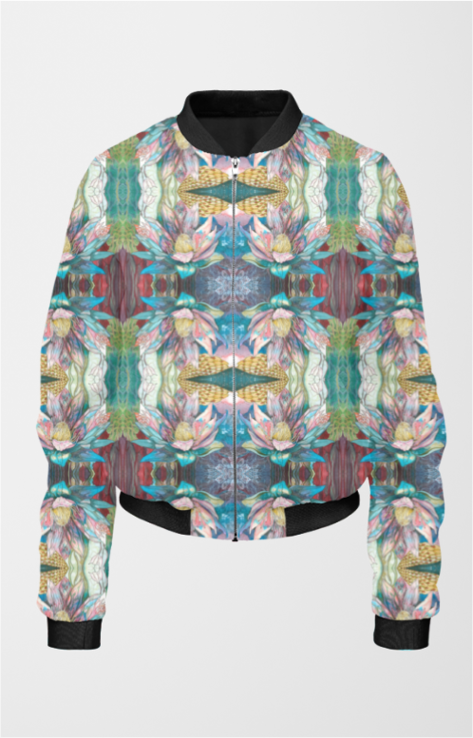 Floral Blues Women's Bomber Jacket