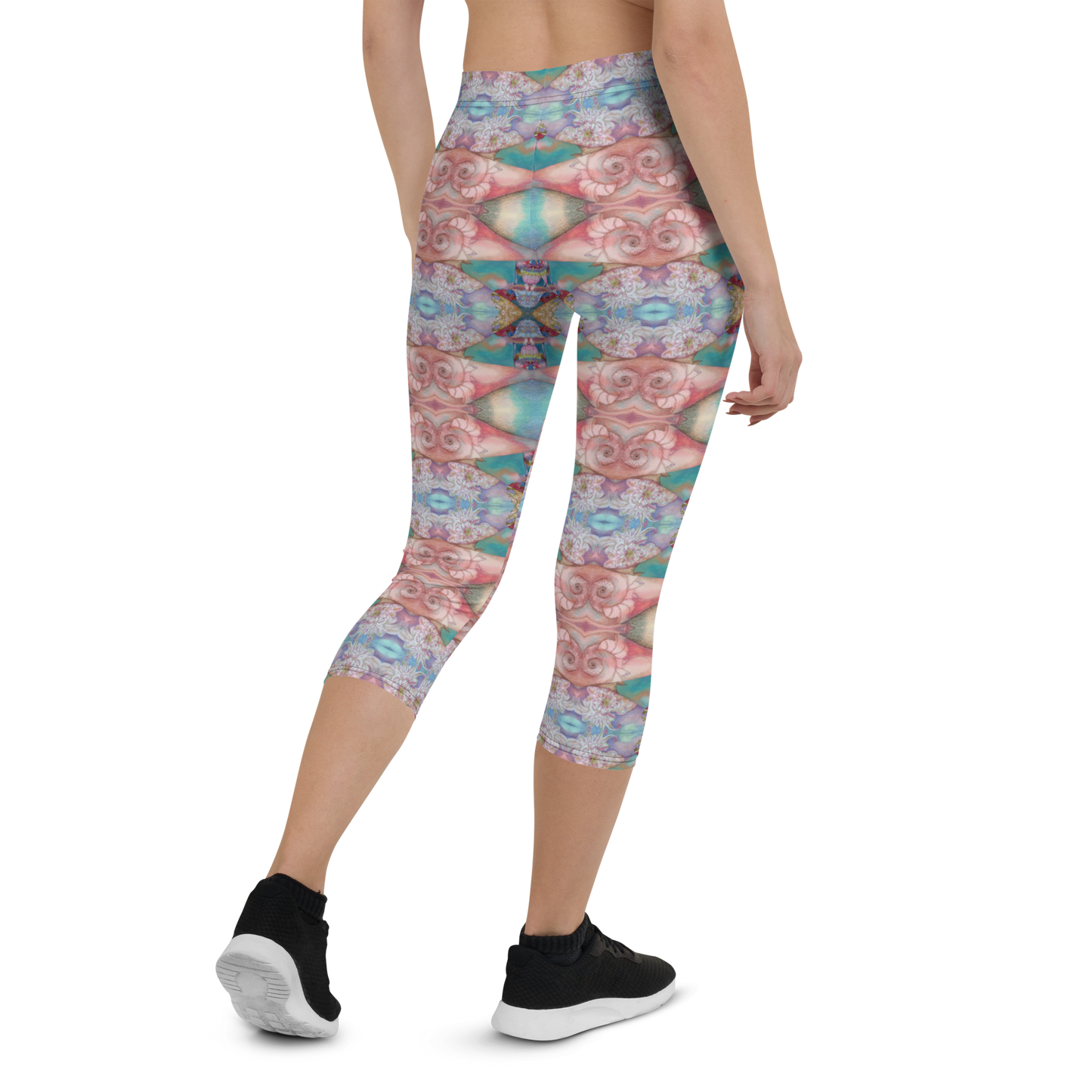 Spiral Pink Capri Leggings