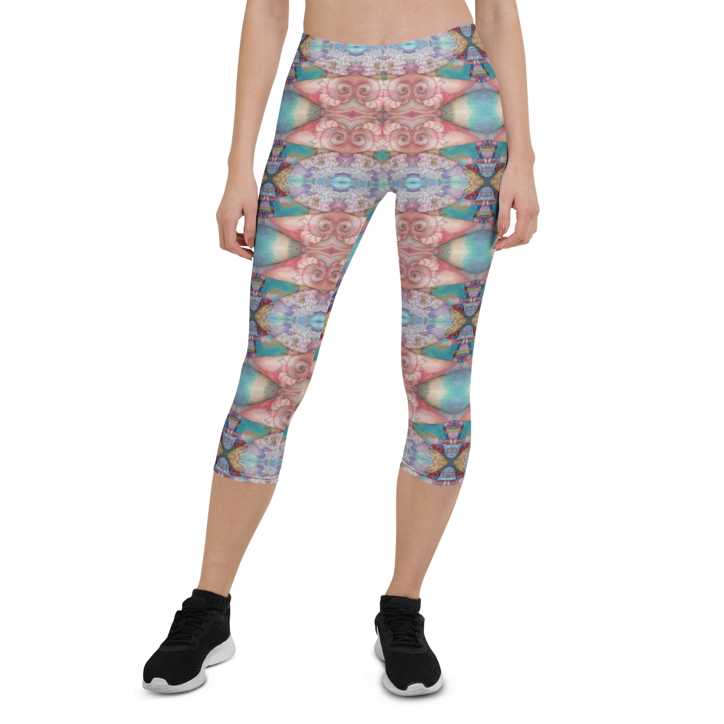 Spiral Pink Capri Leggings