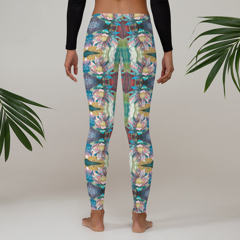 Floral Blues Leggings