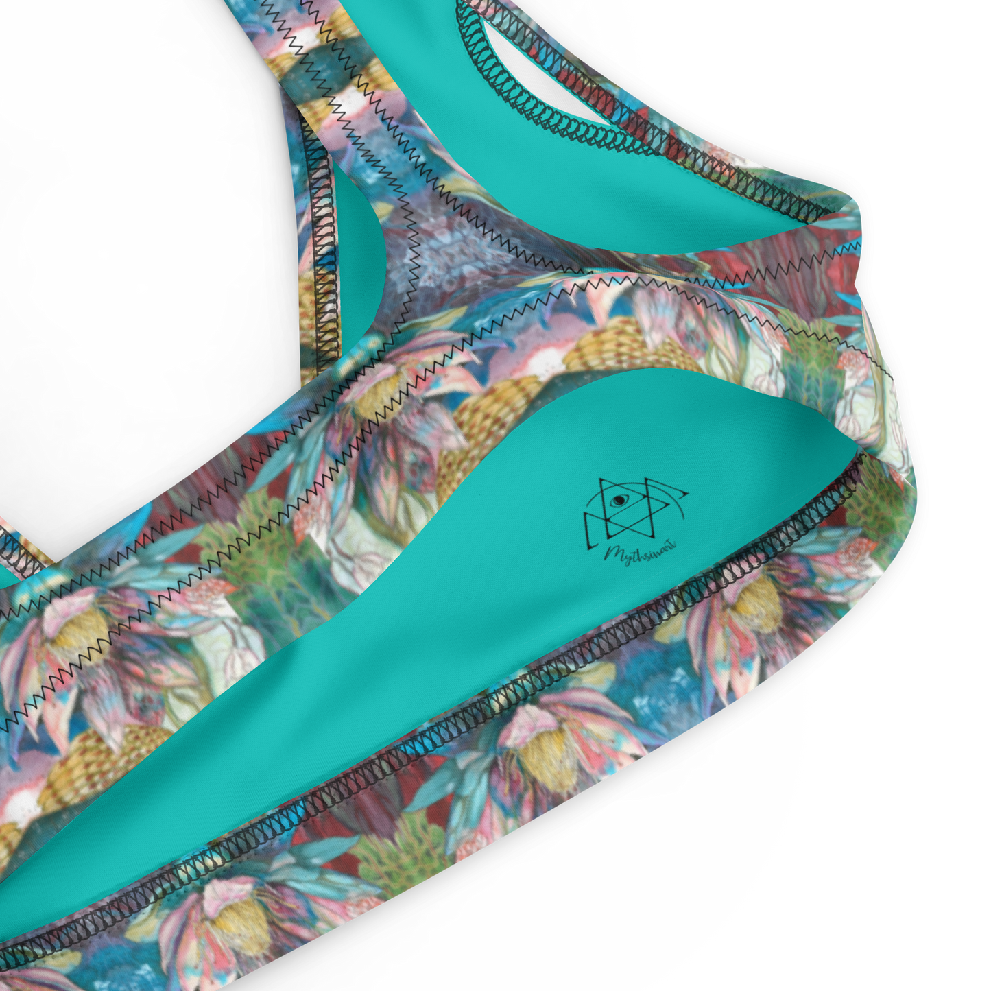 Floral Blues Bikini Top