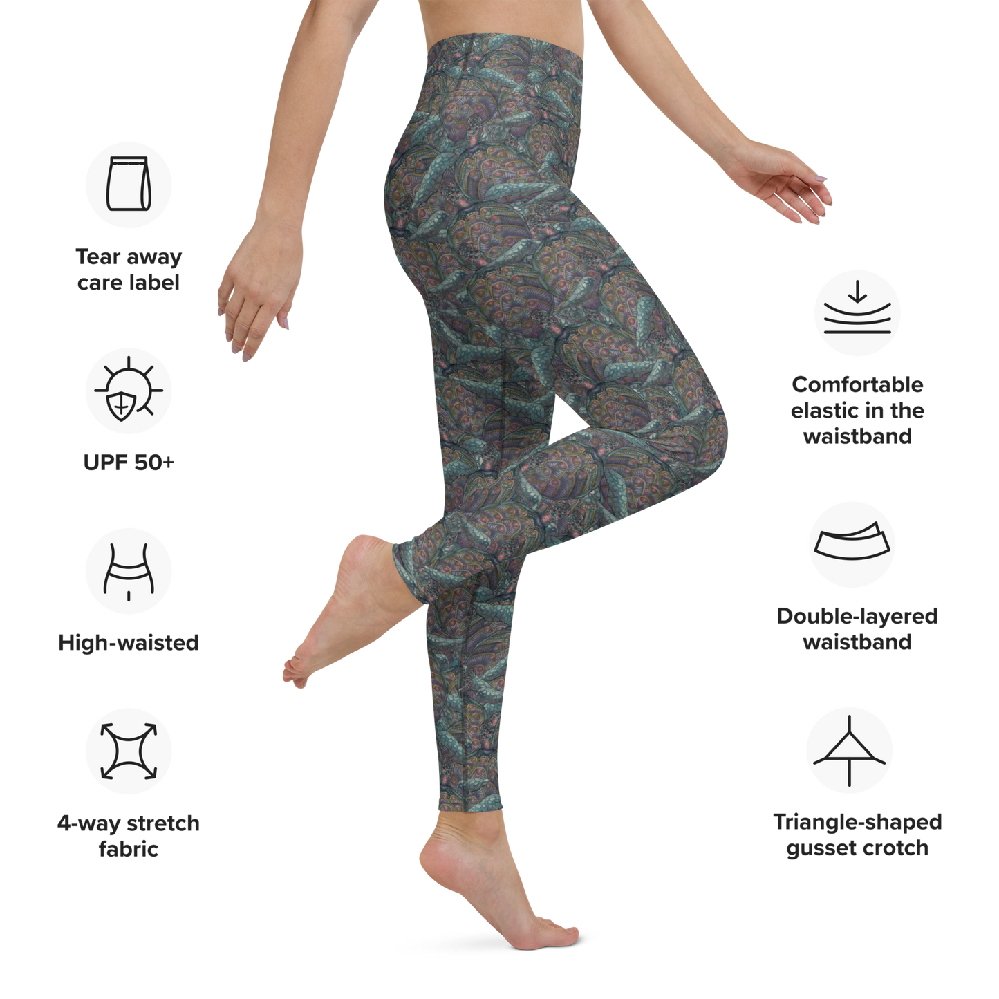 Turtles High Waist Capri Leggings