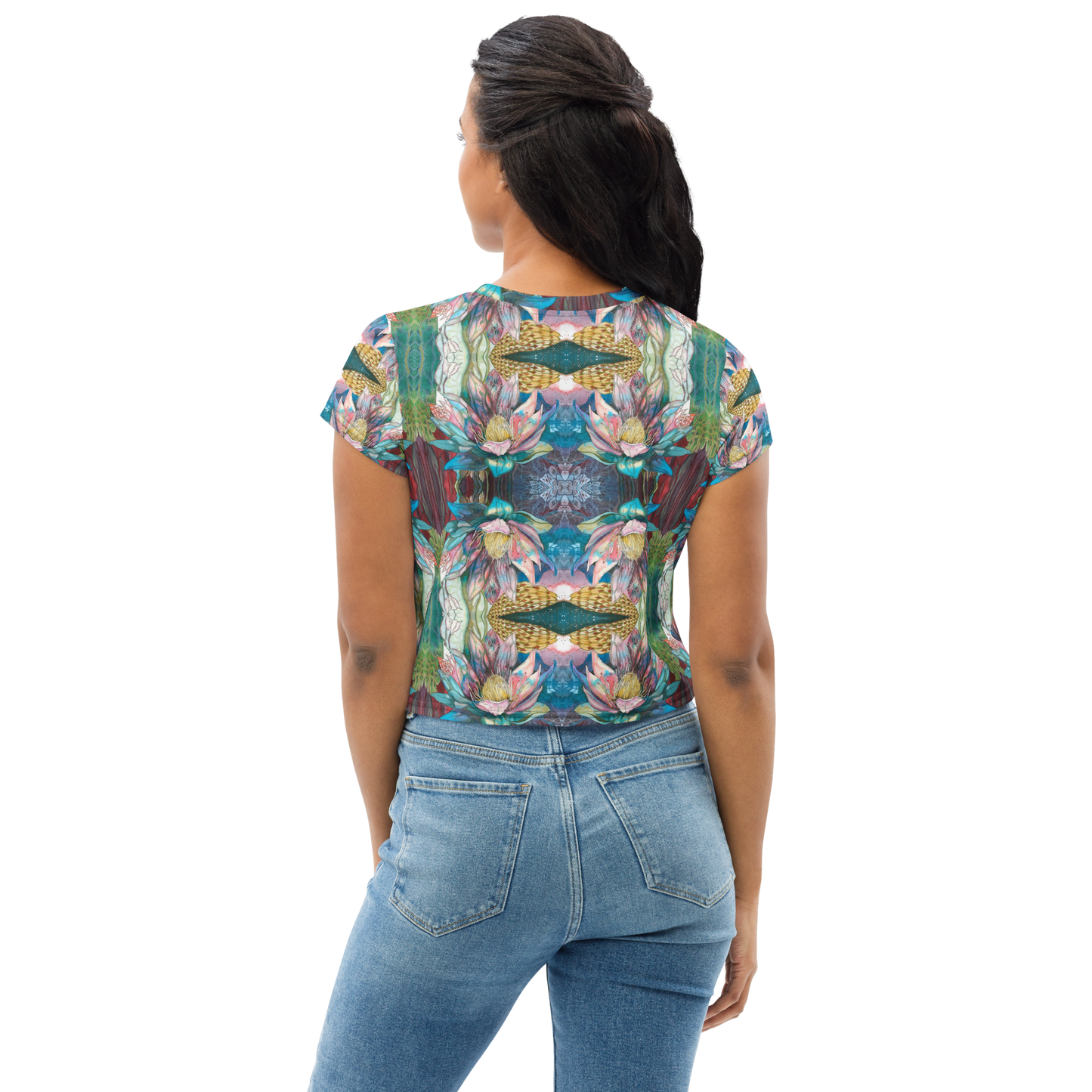 Floral Blues Crop Top