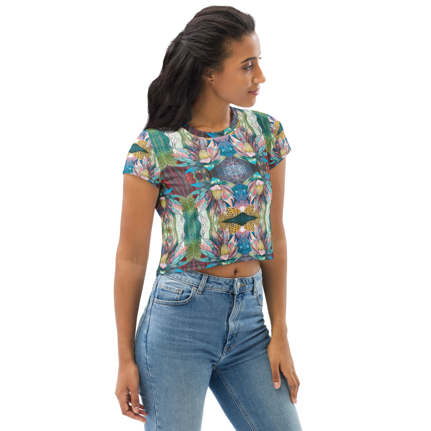 Floral Blues Crop Top