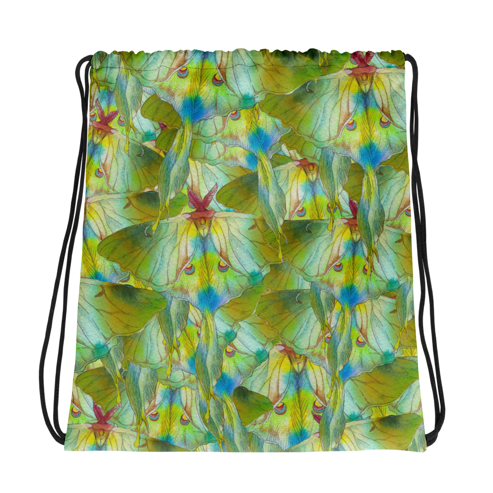 Luna Moth Drawstring Bag