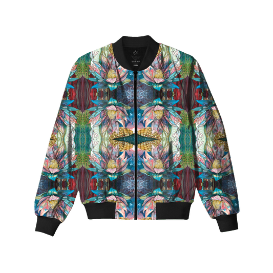 Floral Blues Bomber Jacket