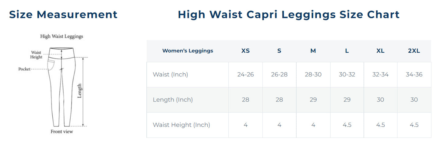 Crystalessence High Waist Capri Leggings 