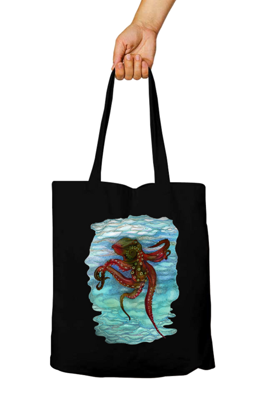 Octopus Tote Bag with Zipper