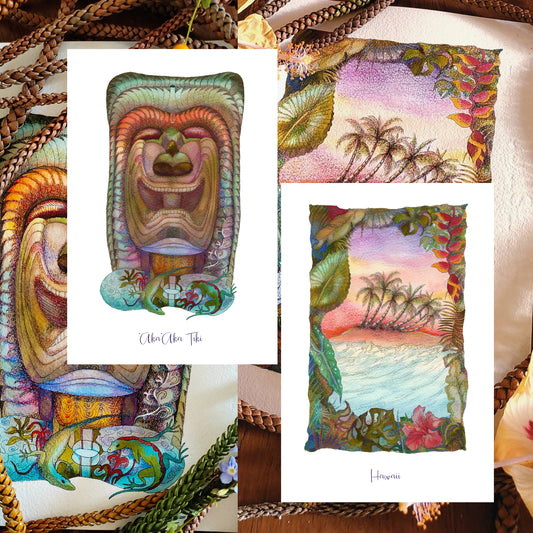 Hawaii Postcards - Set of 9 Cards